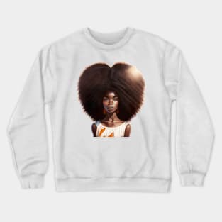 [AI Art] African sunset woman with big hair Crewneck Sweatshirt